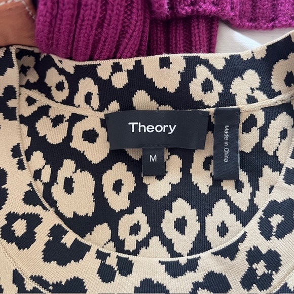 Theory Leopard-Print Shell Sleeveless Top Size M - Picture 5 of 6